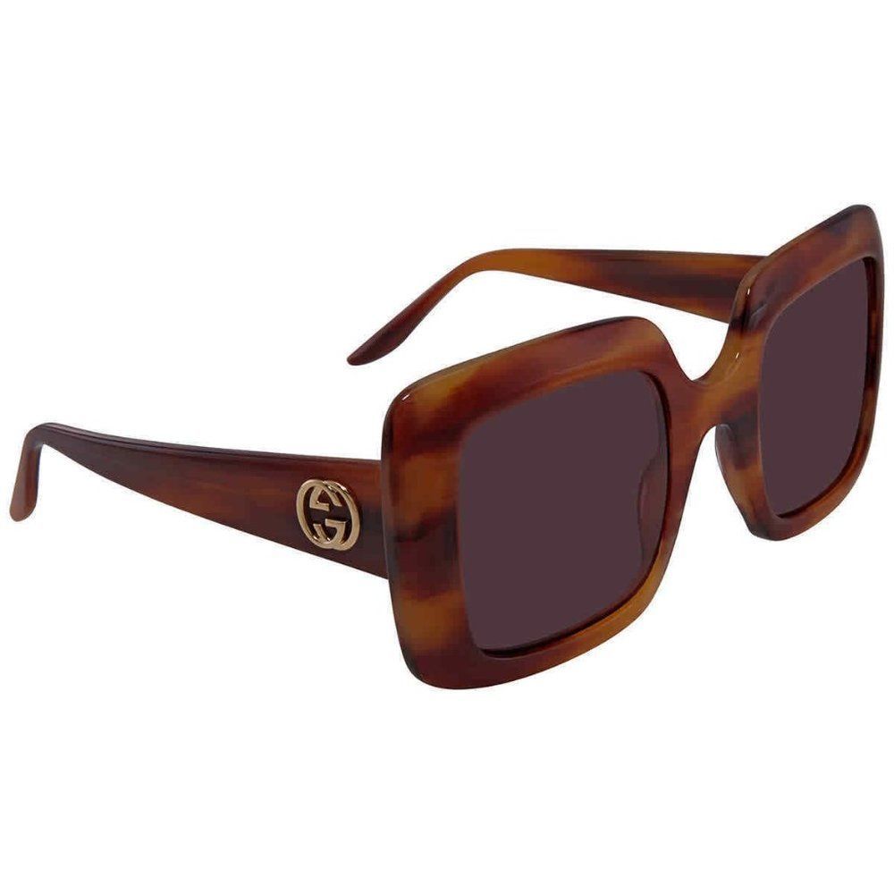 NEW Gucci Violet and Havana Square Women's Sunglasses